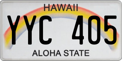 HI license plate YYC405