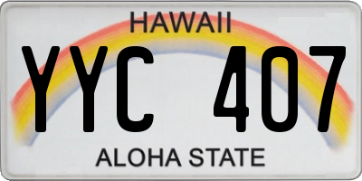 HI license plate YYC407