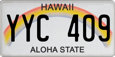 HI license plate YYC409