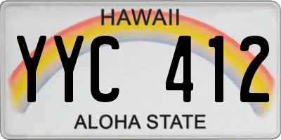 HI license plate YYC412