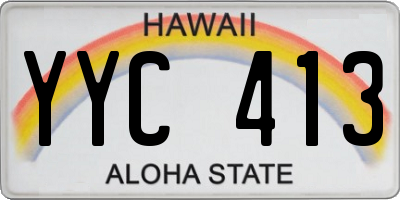 HI license plate YYC413