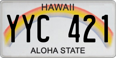 HI license plate YYC421