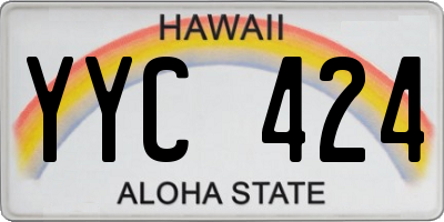 HI license plate YYC424