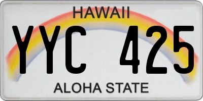 HI license plate YYC425