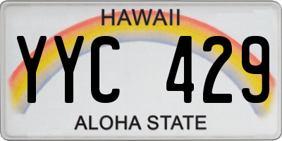 HI license plate YYC429