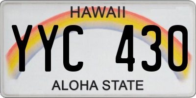HI license plate YYC430