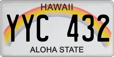 HI license plate YYC432