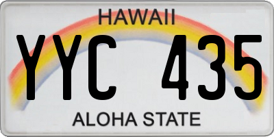HI license plate YYC435
