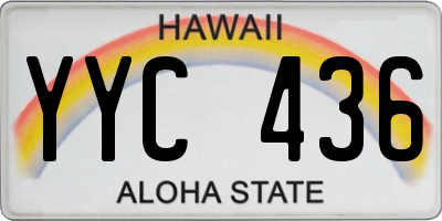 HI license plate YYC436