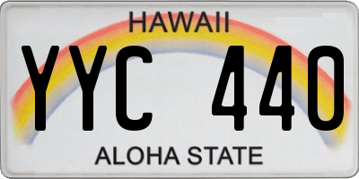 HI license plate YYC440
