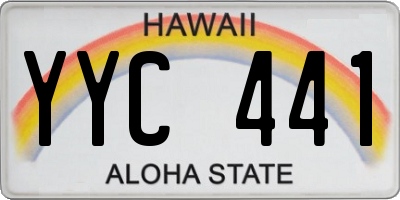 HI license plate YYC441