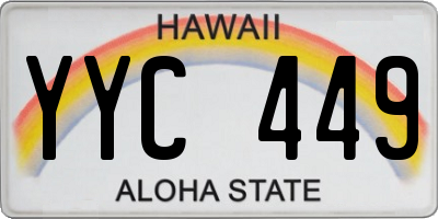 HI license plate YYC449