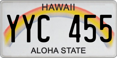 HI license plate YYC455