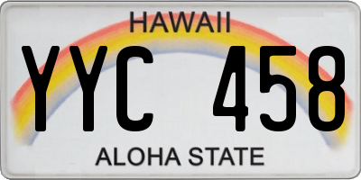 HI license plate YYC458