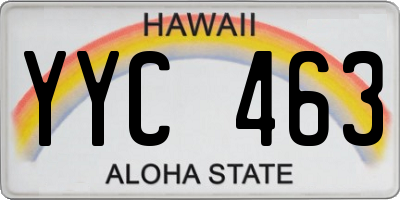 HI license plate YYC463