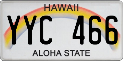 HI license plate YYC466