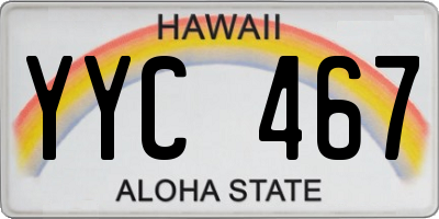 HI license plate YYC467