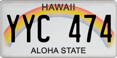 HI license plate YYC474