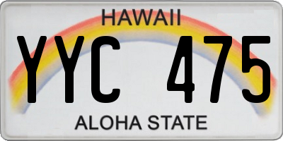 HI license plate YYC475