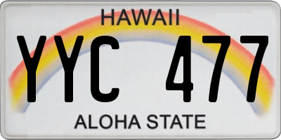 HI license plate YYC477