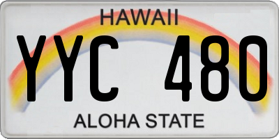 HI license plate YYC480
