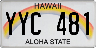 HI license plate YYC481