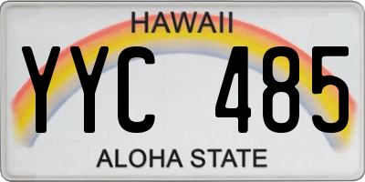 HI license plate YYC485