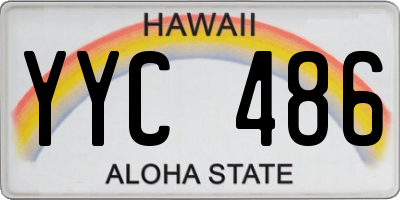 HI license plate YYC486
