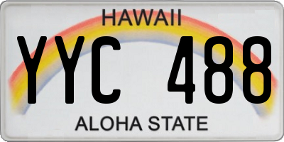 HI license plate YYC488