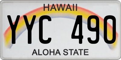 HI license plate YYC490