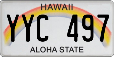 HI license plate YYC497