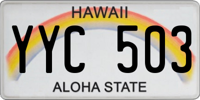 HI license plate YYC503