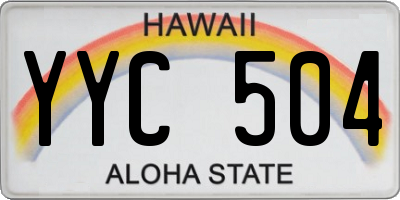 HI license plate YYC504