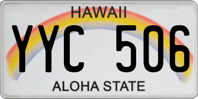 HI license plate YYC506