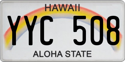 HI license plate YYC508