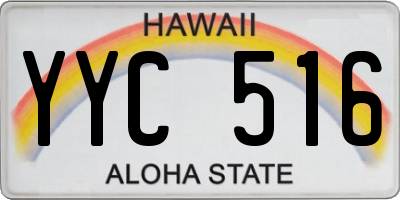 HI license plate YYC516