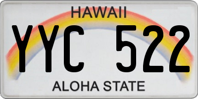 HI license plate YYC522