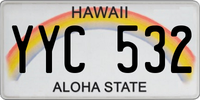 HI license plate YYC532