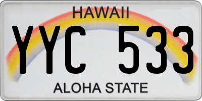 HI license plate YYC533