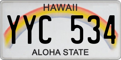 HI license plate YYC534