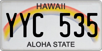 HI license plate YYC535