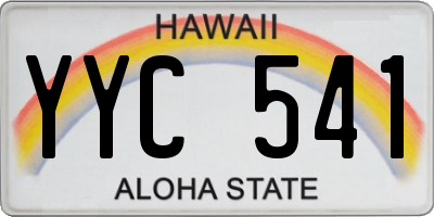 HI license plate YYC541