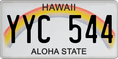 HI license plate YYC544