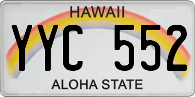 HI license plate YYC552