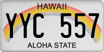 HI license plate YYC557