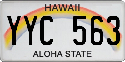 HI license plate YYC563