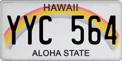 HI license plate YYC564