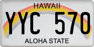HI license plate YYC570