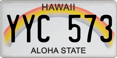 HI license plate YYC573