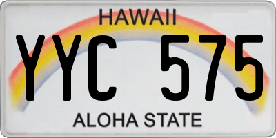 HI license plate YYC575
